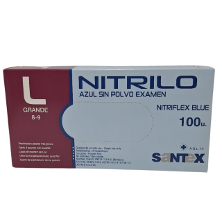 Guanetes de Nitrilo S/POLVO NITRIFLEX 3.5G AZUL -L